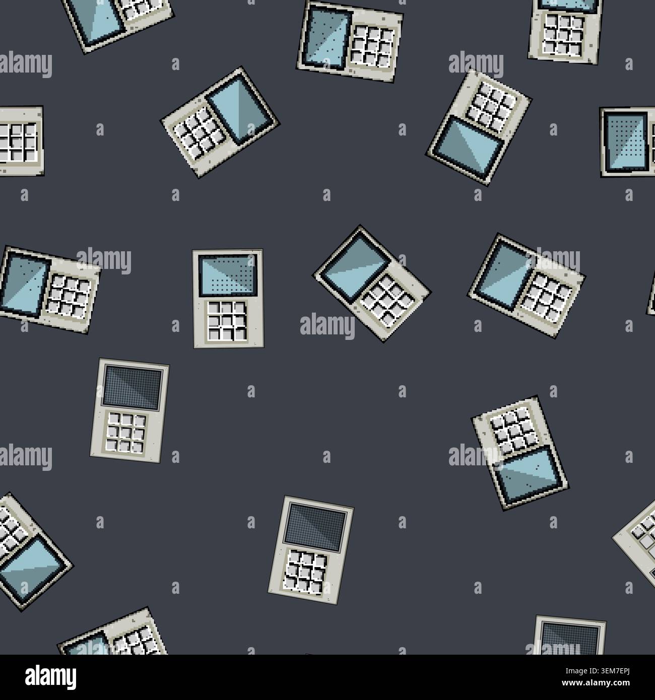 seamless pattern bowl retro control panel cartoon vector Stock Vector