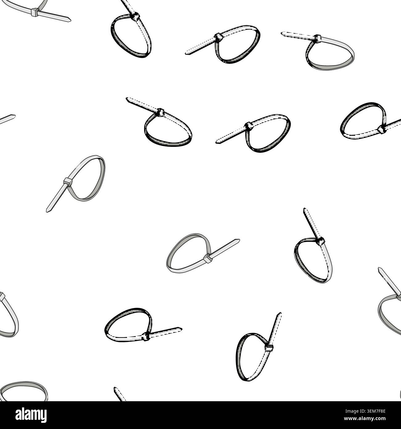 pattern bundle cable ties cartoon vector Stock Vector