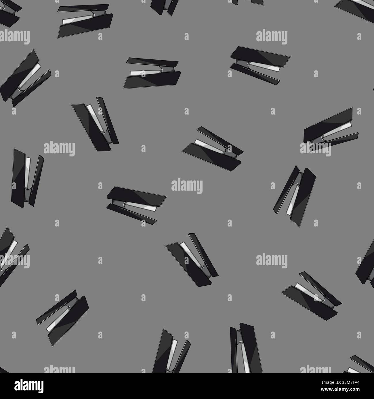 seamless pattern work stapler cartoon vector Stock Vector