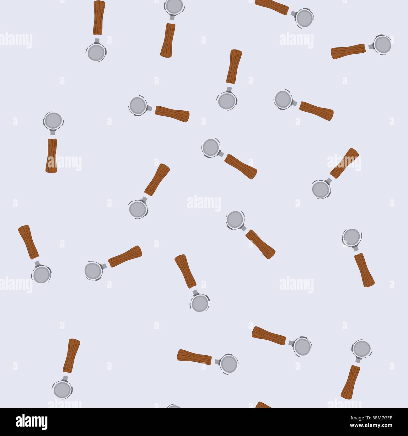 seamless pattern barista portafilter coffee cartoon vector Stock Vector