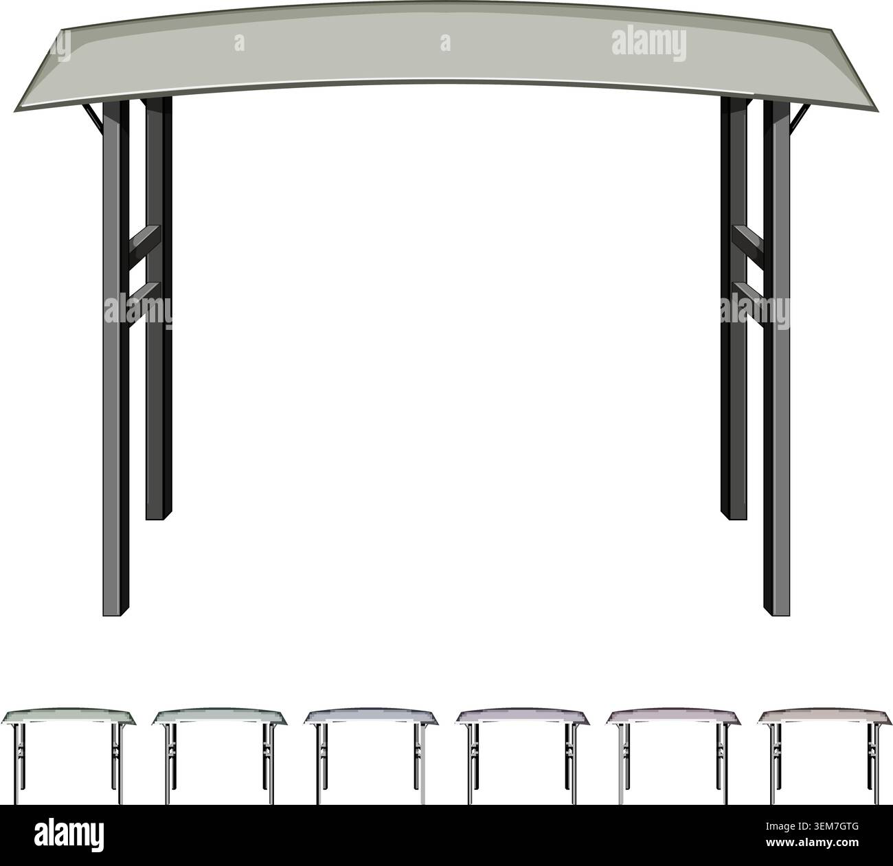 blue pergola patio cartoon vector graphic Stock Vector
