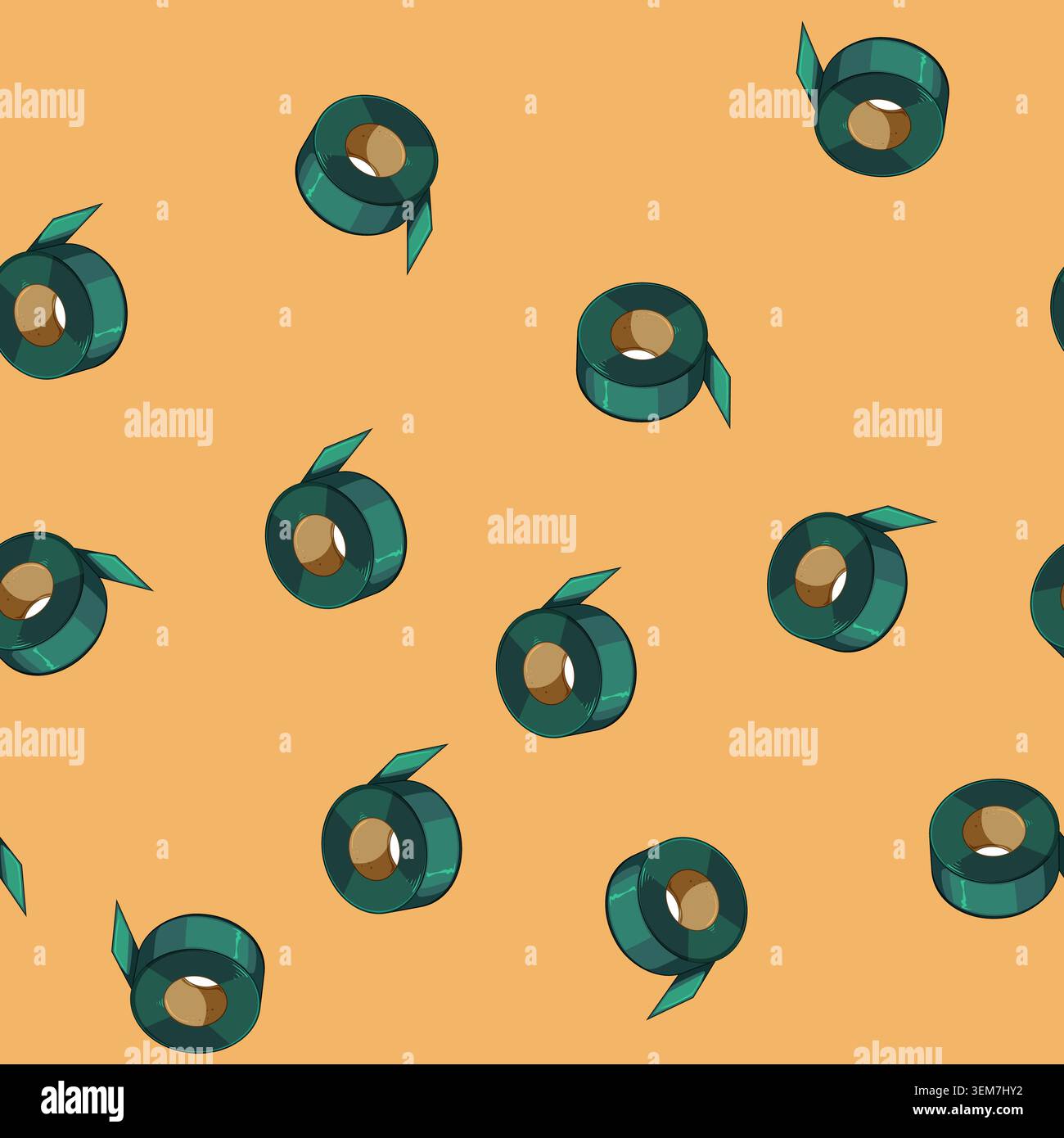 seamless pattern repair electrical tape cartoon vector Stock Vector