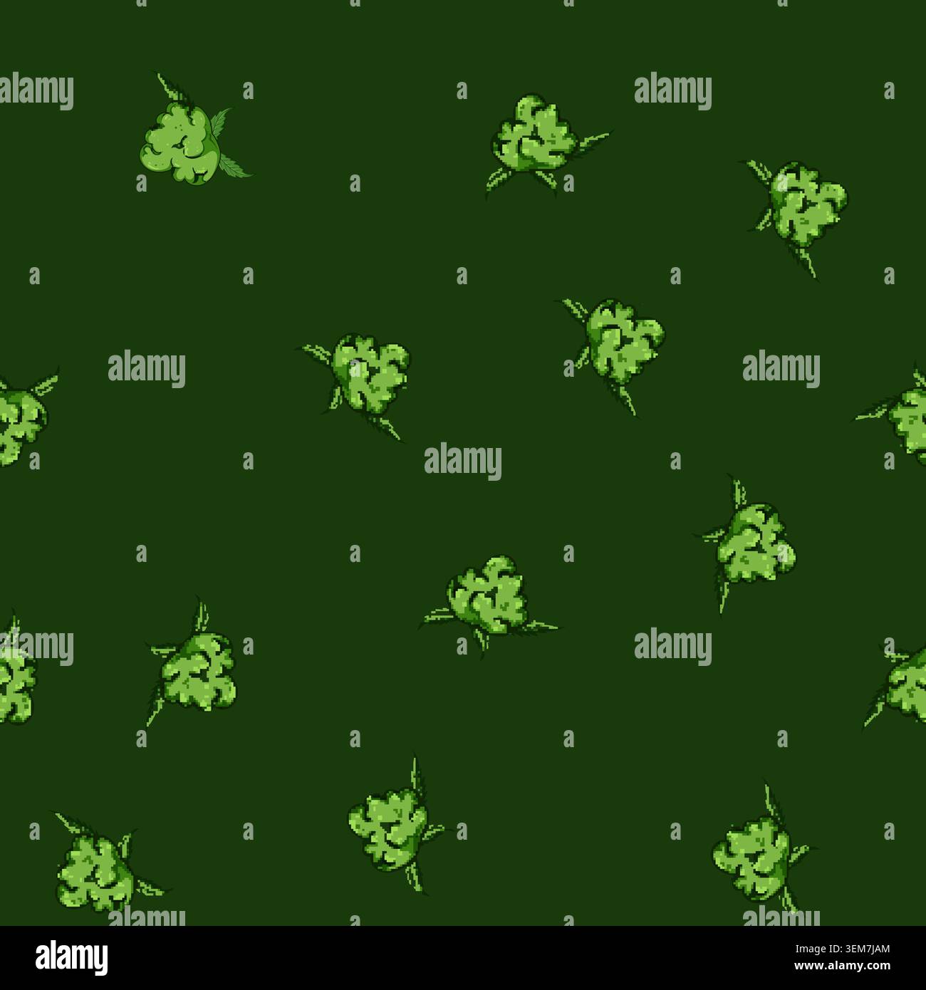 seamless pattern hemp weed bud cartoon vector Stock Vector