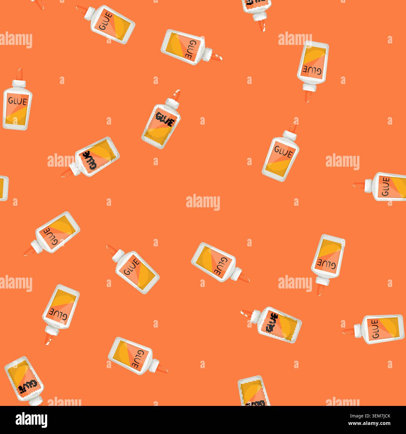 seamless pattern tube glue bottle cartoon vector Stock Vector
