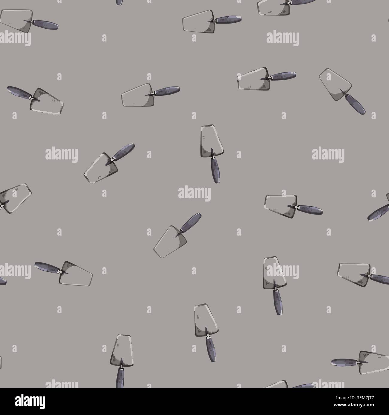 seamless pattern wall trowel cement cartoon vector Stock Vector