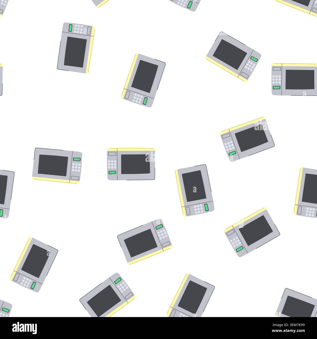 pattern food microwave oven cartoon vector Stock Vector