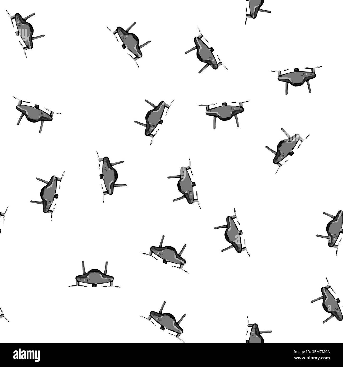 pattern technology quadcopter cartoon vector Stock Vector