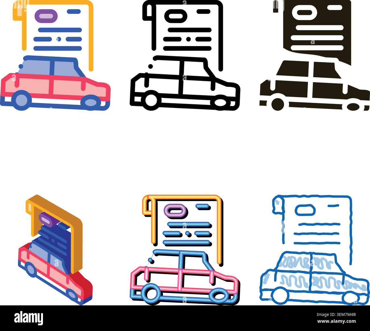 car styles insurance icon vector outline Stock Vector