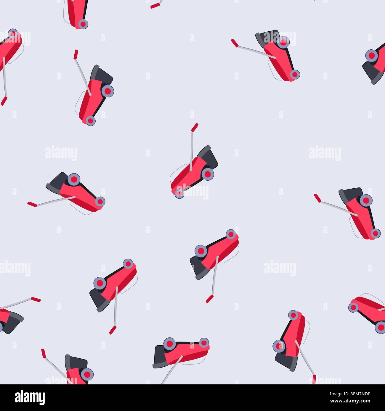 seamless pattern service lawn mower cartoon vector Stock Vector