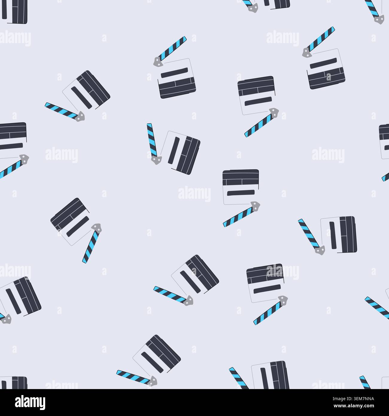 seamless pattern slate clapperboard cartoon vector Stock Vector