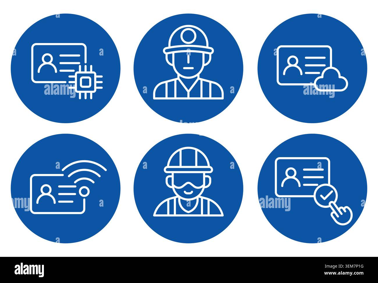 A set of worker identification icons designed for employment and safety ...
