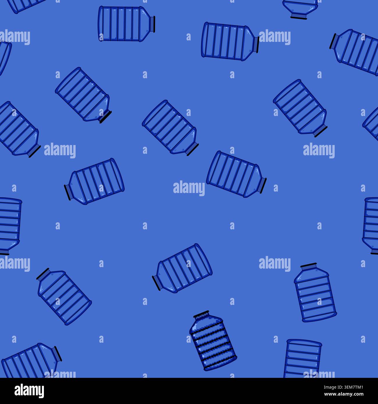 seamless pattern container plastic tank cartoon vector Stock Vector