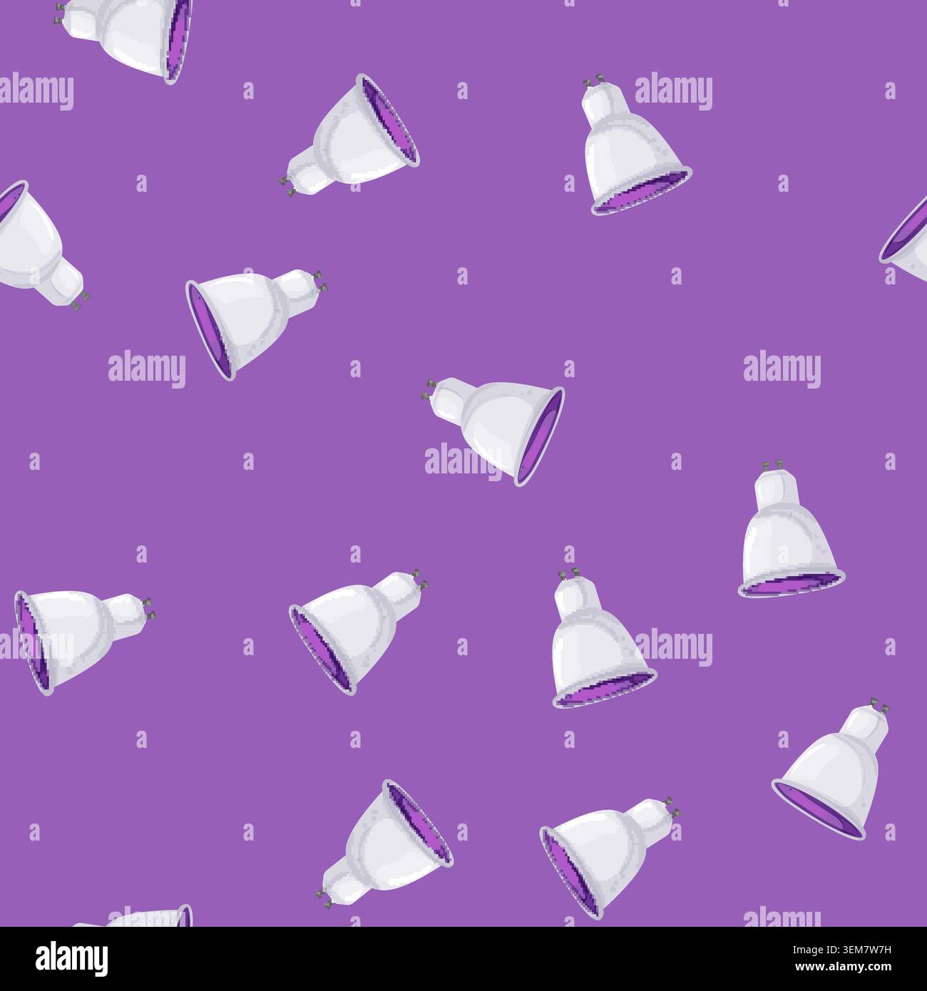 seamless pattern lamp smart light bulb cartoon vector Stock Vector