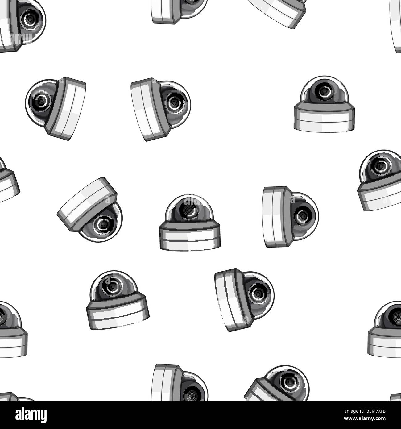 pattern guard ip camera cartoon vector Stock Vector