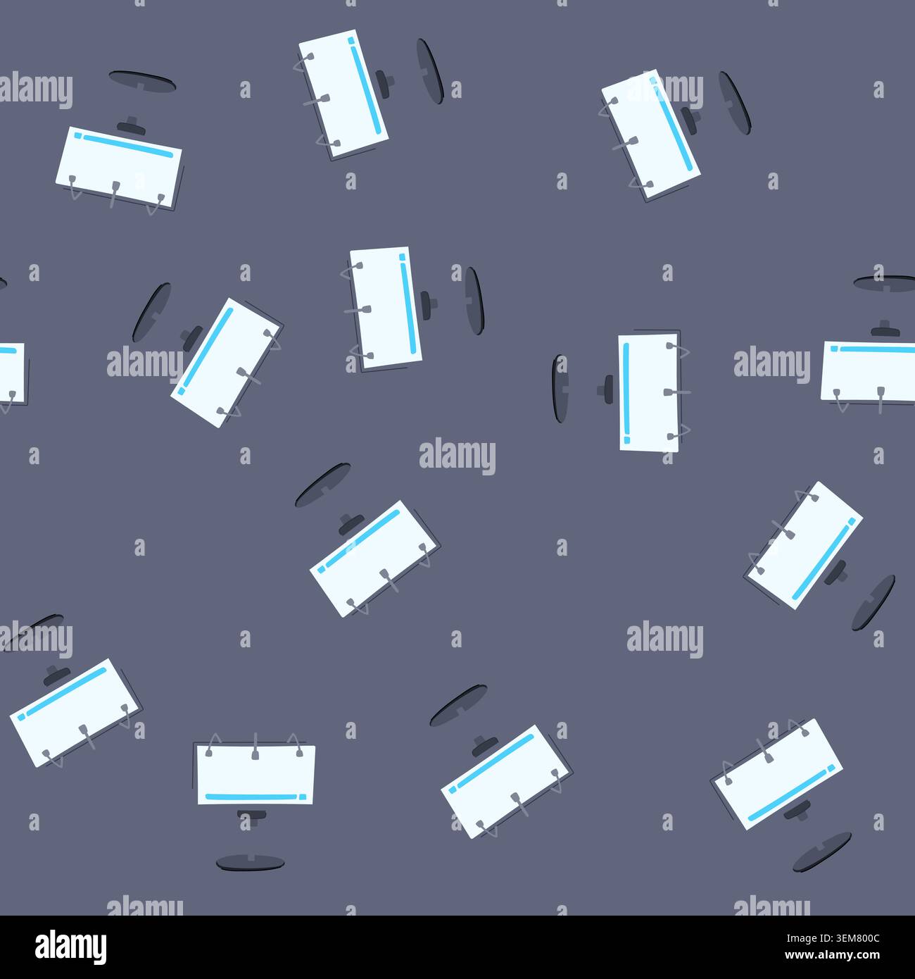 seamless pattern screen electronic whiteboard cartoon vector Stock Vector