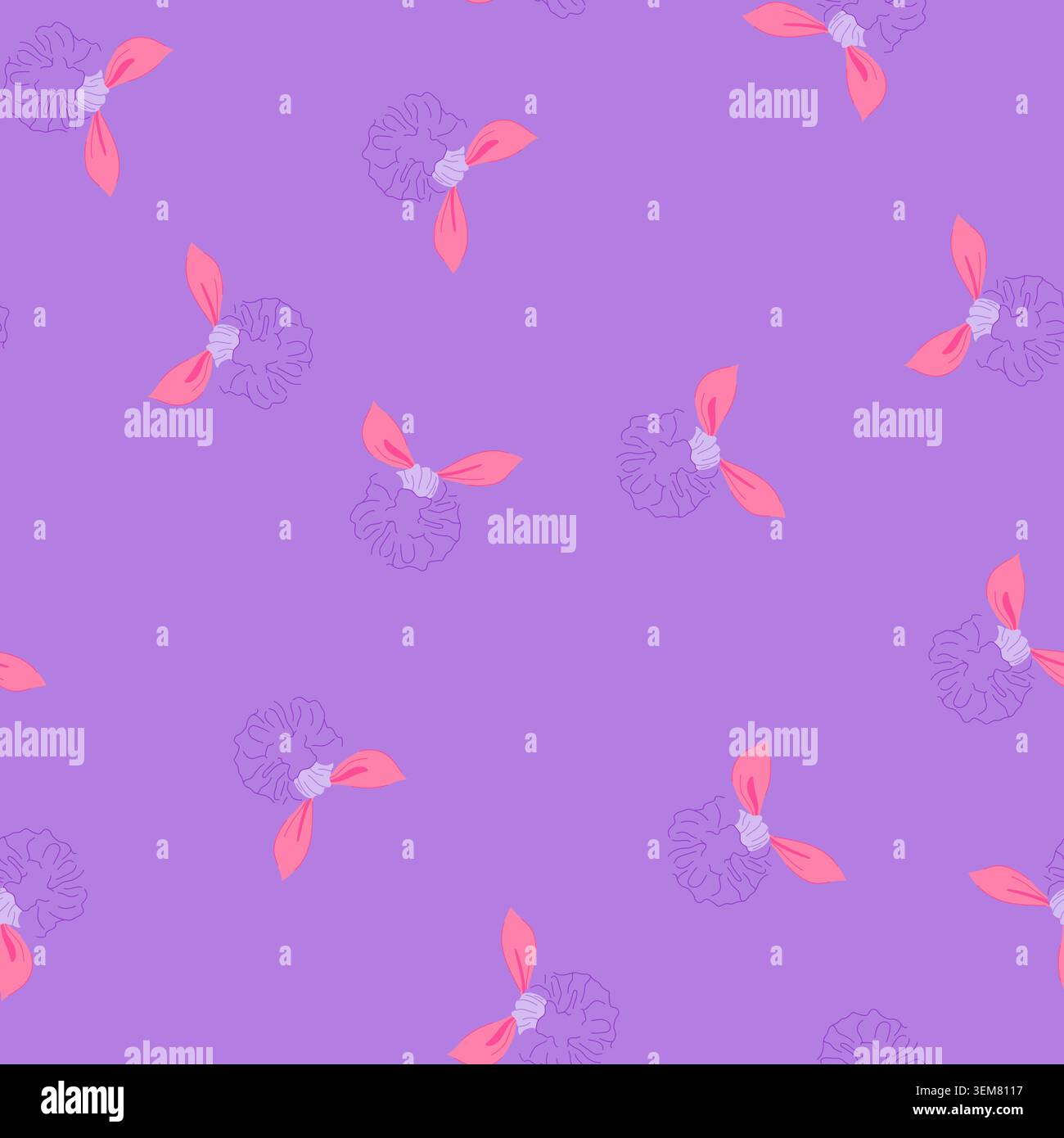 seamless pattern accessory hair scrunchies cartoon vector Stock Vector