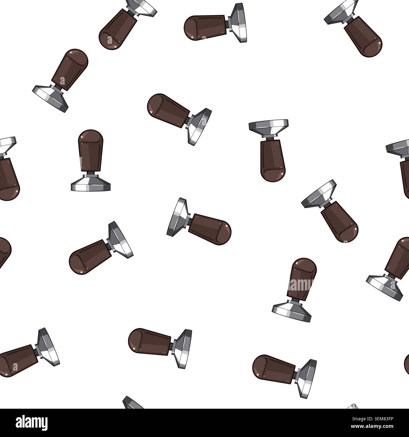 pattern restaurant tamper coffee cartoon vector Stock Vector