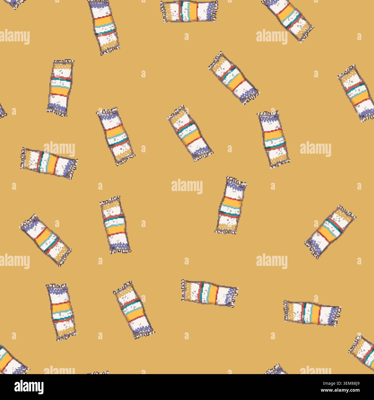 seamless pattern texture boho rug cartoon vector Stock Vector