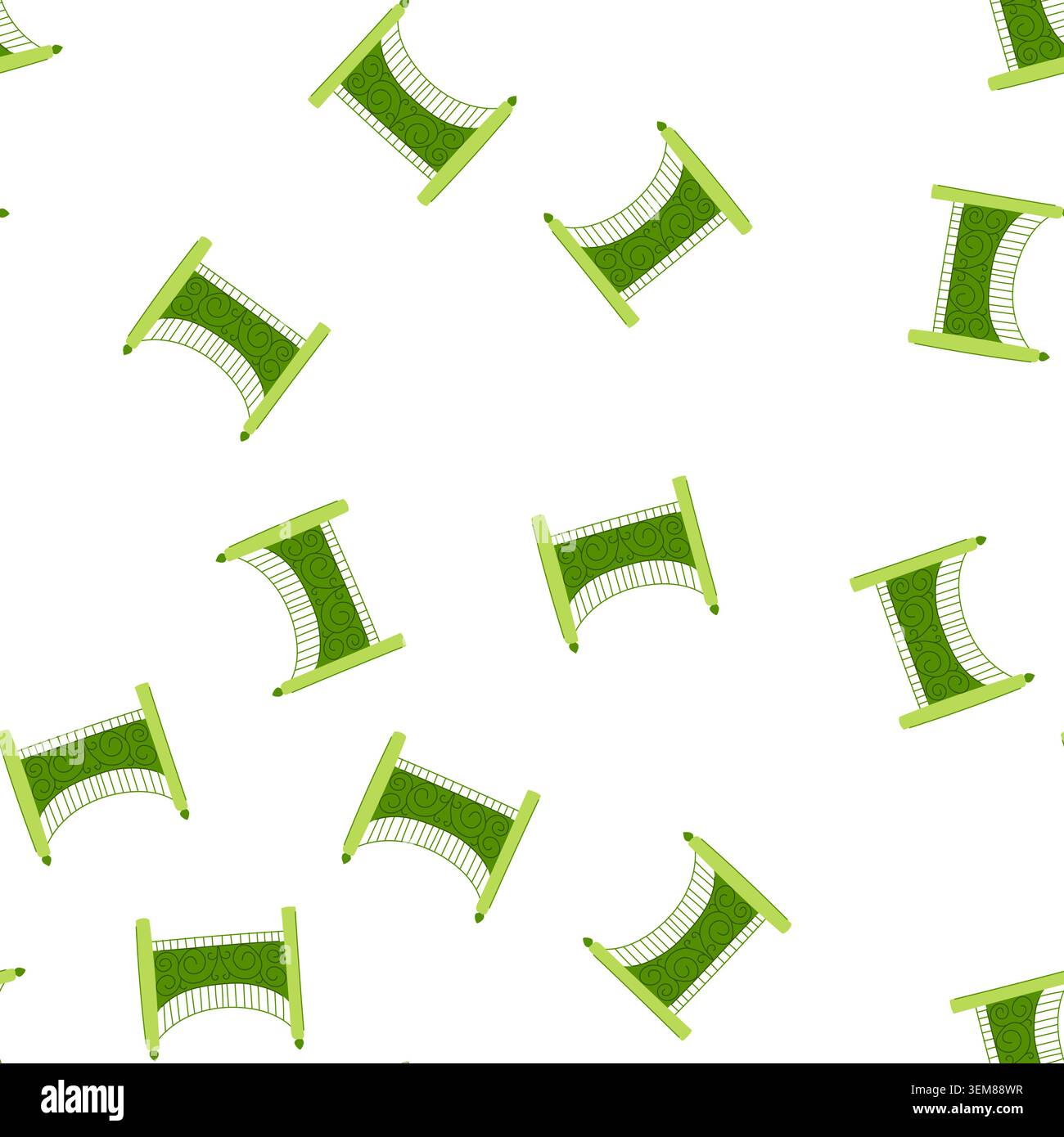 pattern decorative garden fence section green ornate design Stock Vector