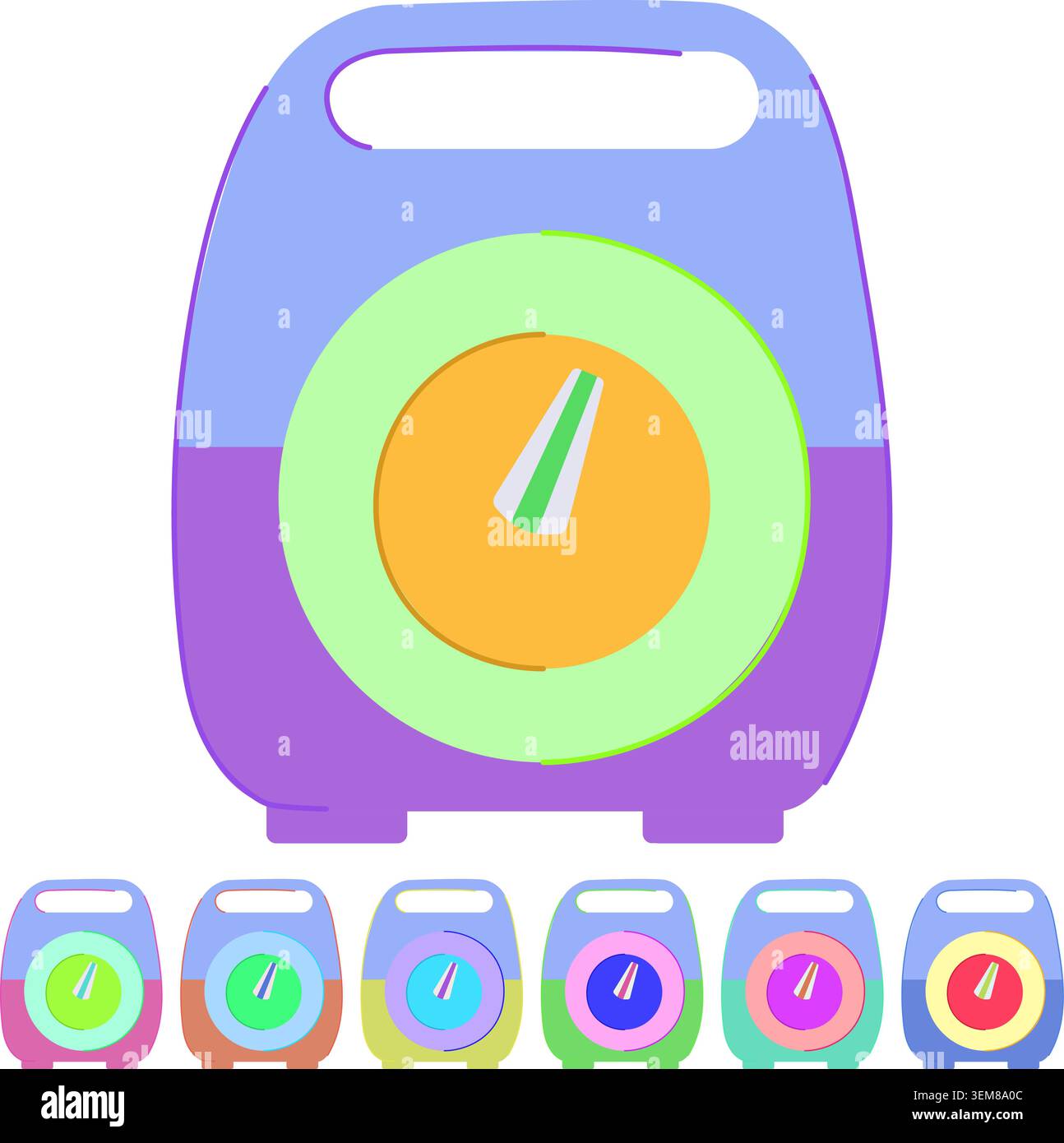 food kitchen timer vector cartoon graphic Stock Vector