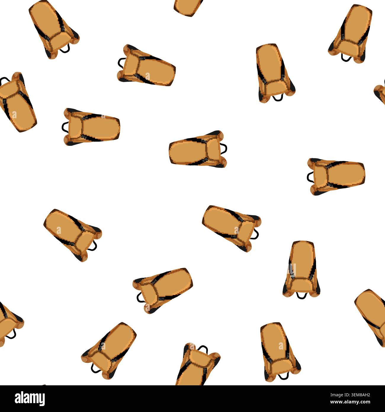 pattern knapsack backpack camp cartoon vector Stock Vector