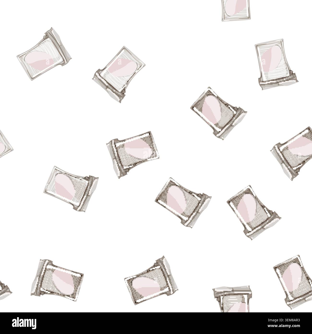 pattern facial cotton pad cartoon vector Stock Vector