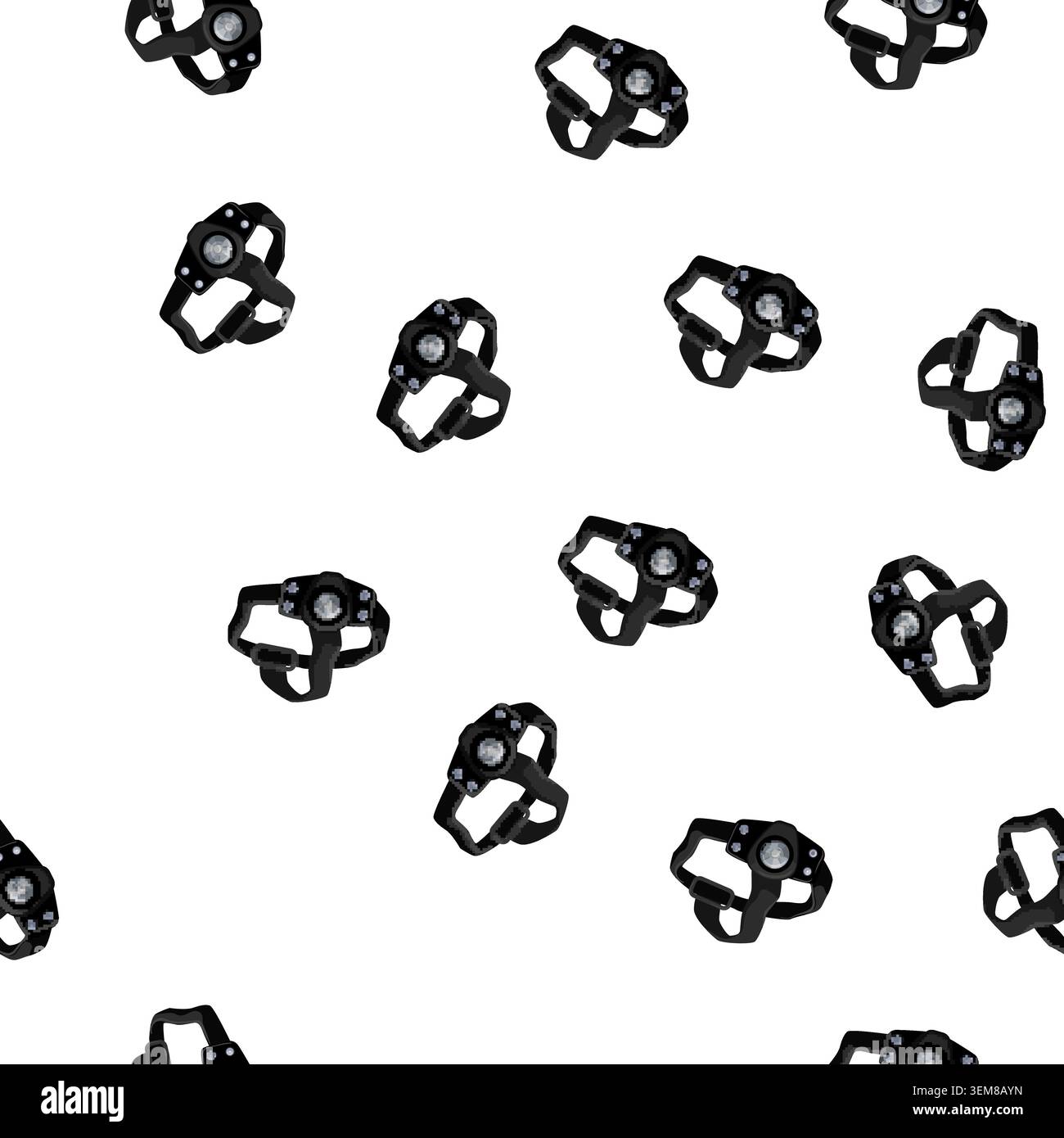 pattern led headlamp flashlight cartoon vector Stock Vector