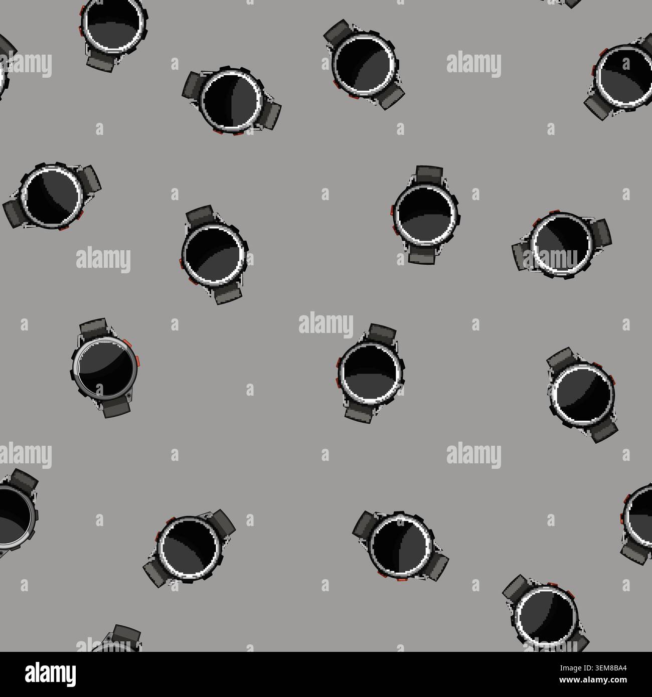 seamless pattern wearable smart watch cartoon vector Stock Vector