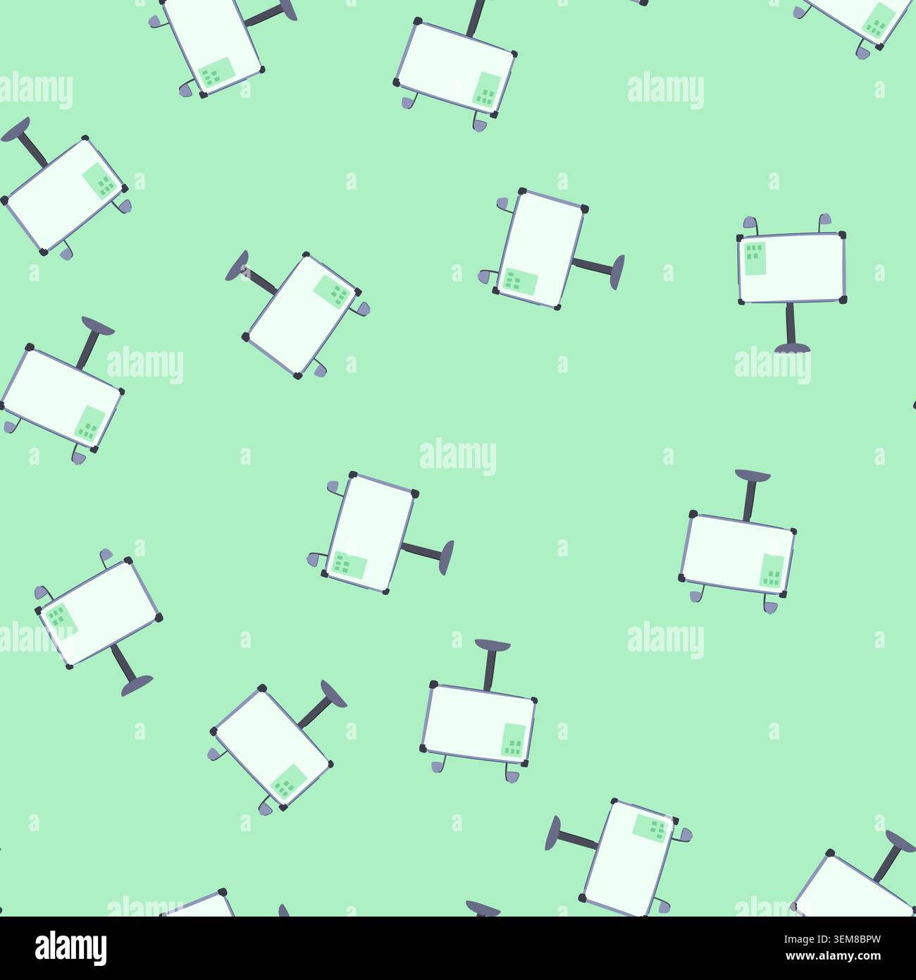 seamless pattern projector electronic whiteboard cartoon vector Stock Vector