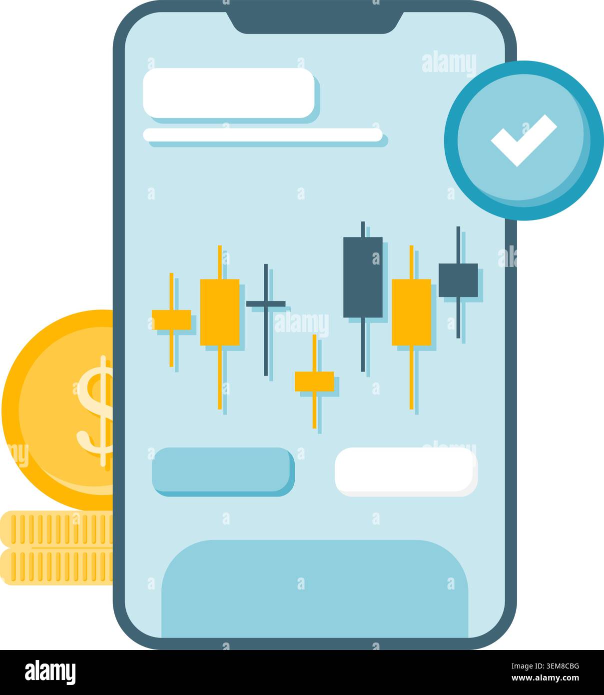 Mobile Trading App Stock Vector