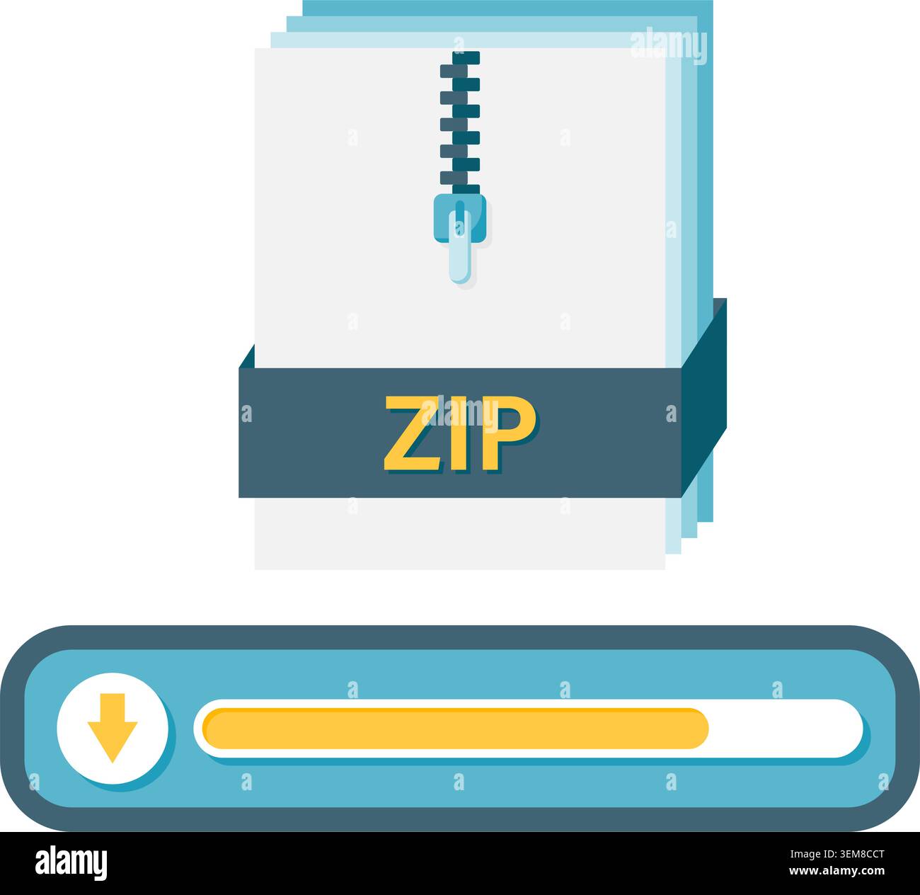 ZIP File Download Stock Vector