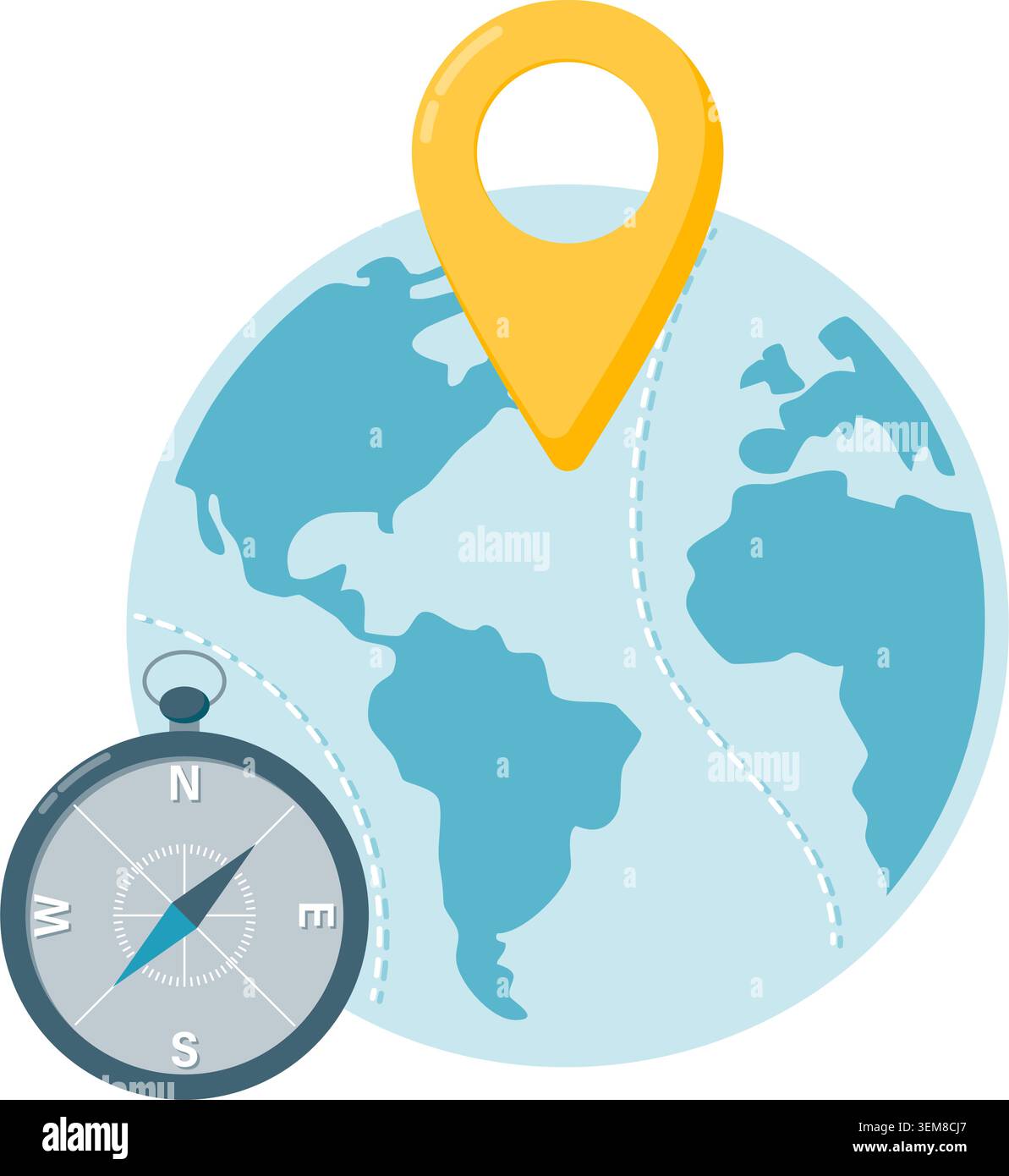 Globe with Location Pin Stock Vector