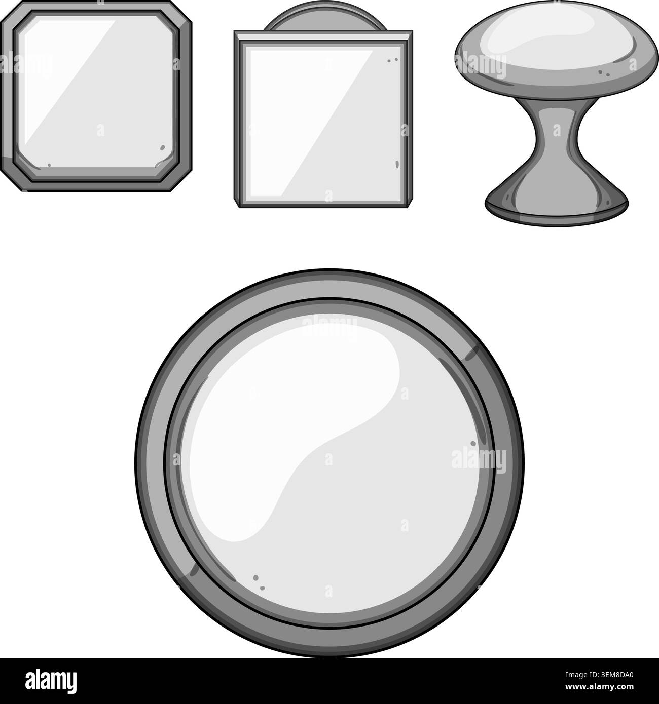 User interface graphics set with assorted buttons and knobs Stock Vector