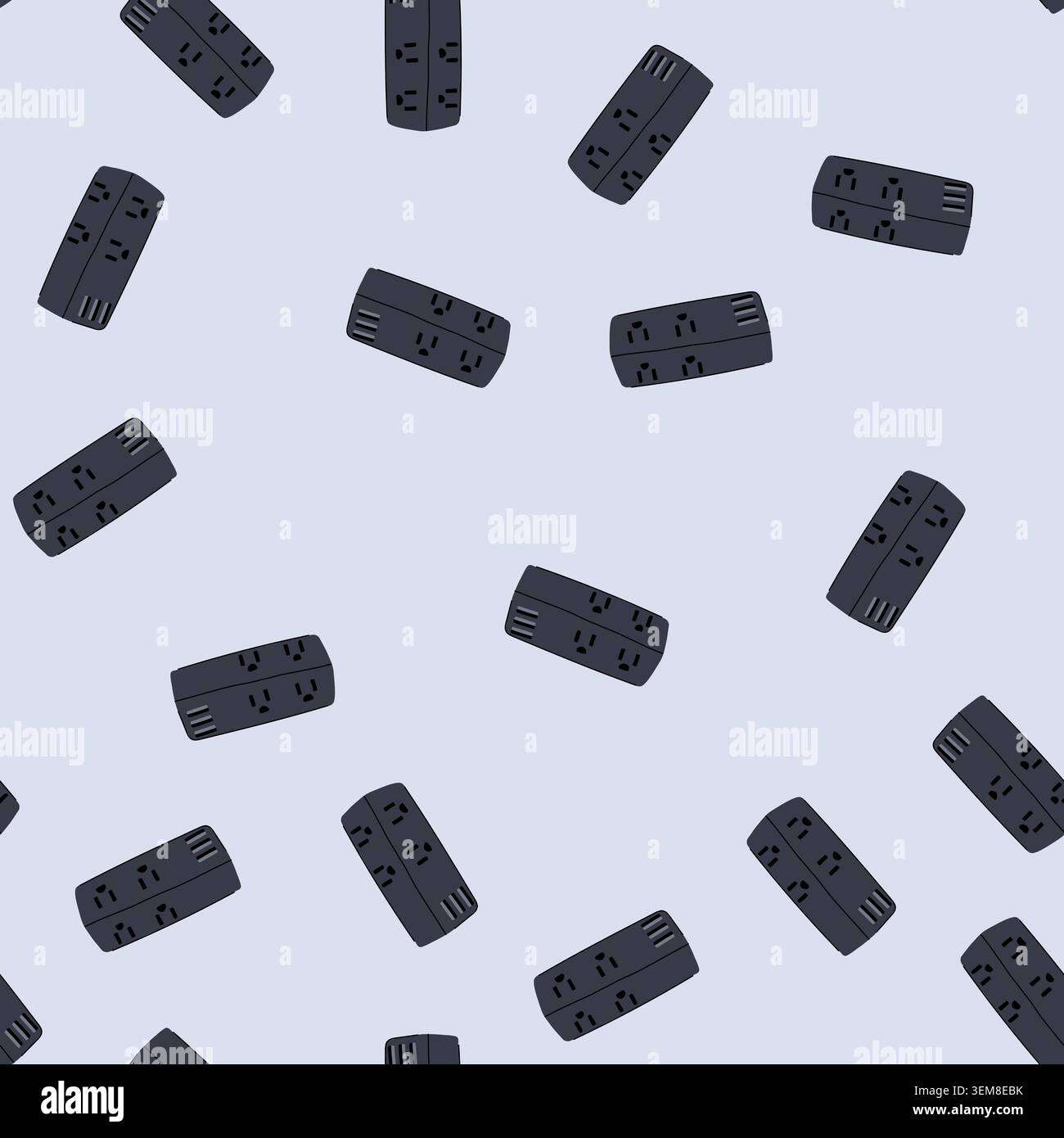 seamless pattern control power strip smart cartoon vector Stock Vector