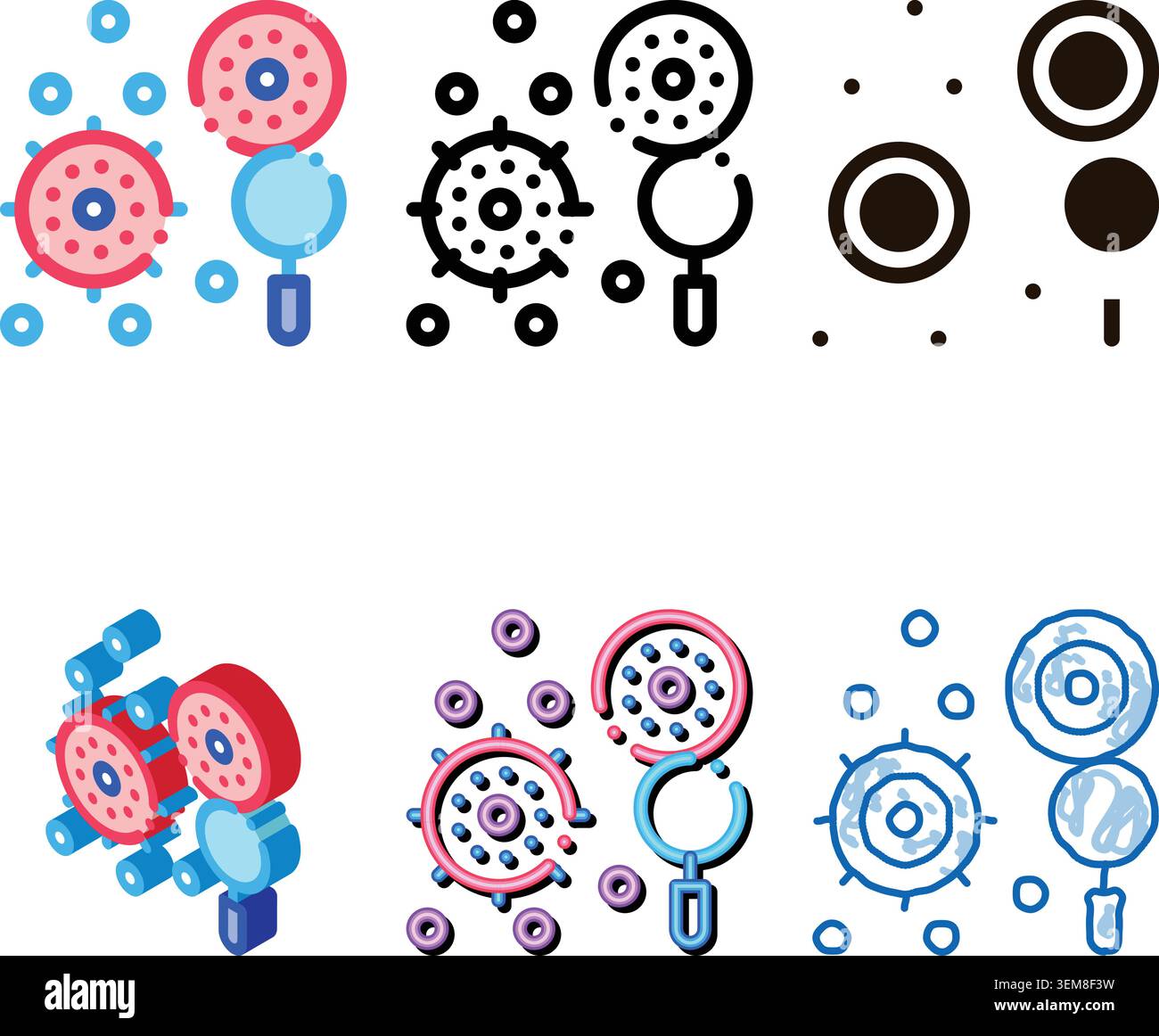 concepts searching pathogen element vector thin line icon Stock Vector