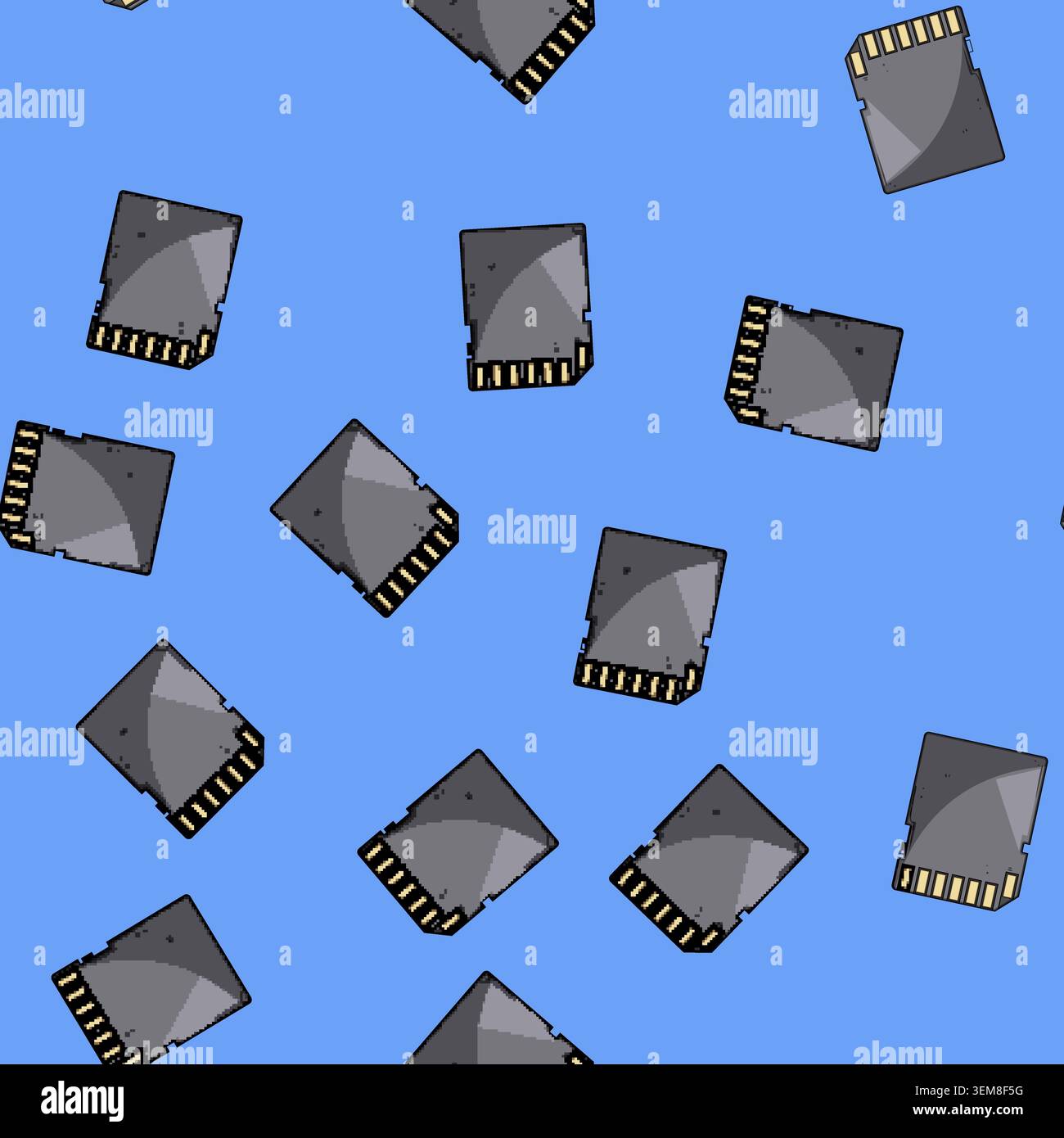 seamless pattern terabyte sd card cartoon vector Stock Vector