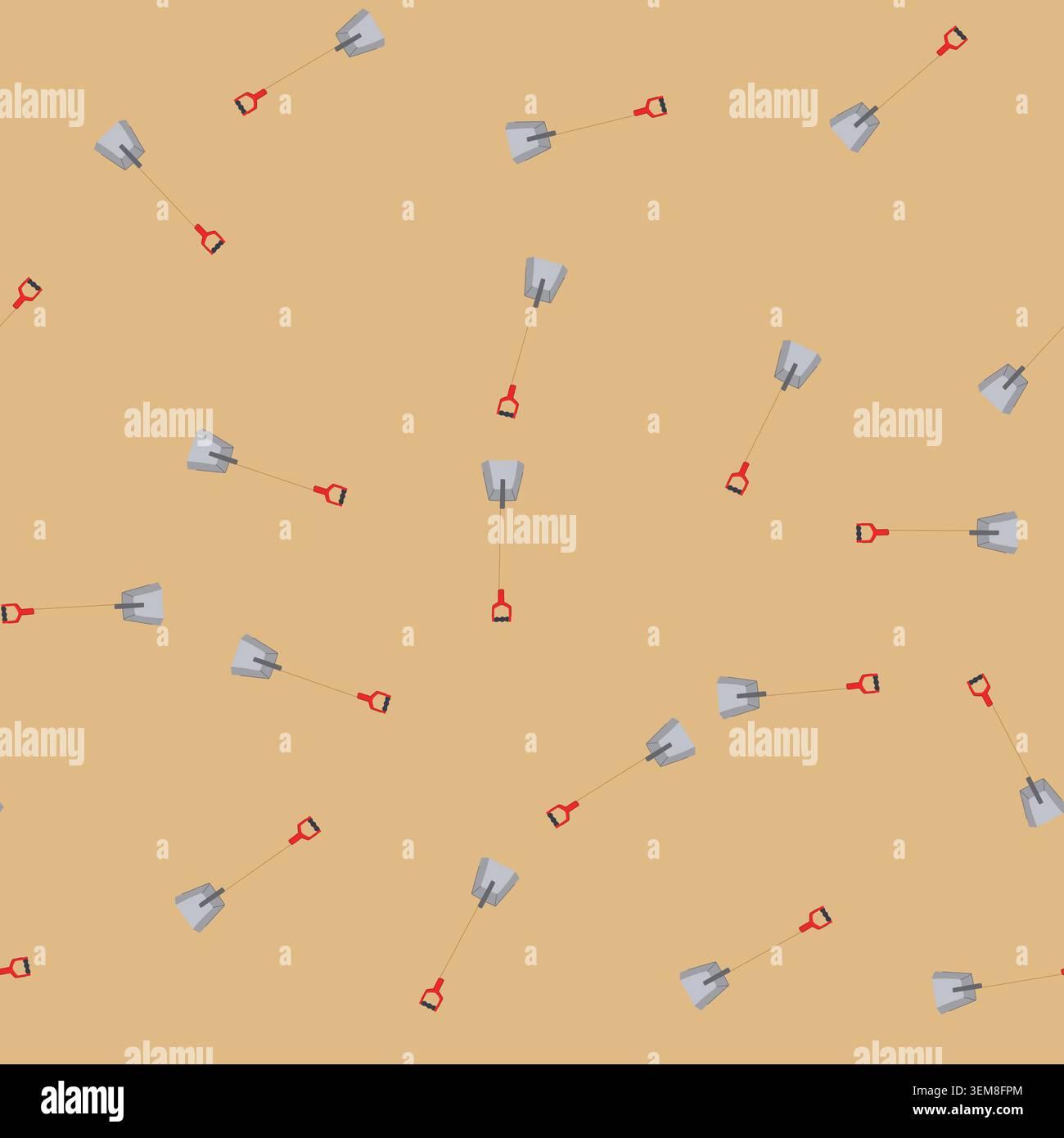 seamless pattern construction shovel cartoon vector Stock Vector