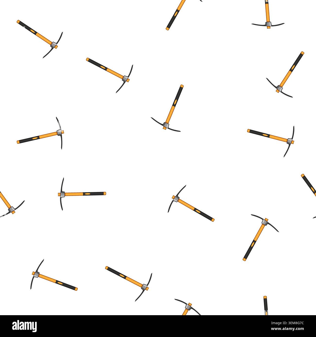 pattern dig pickaxe cartoon vector Stock Vector