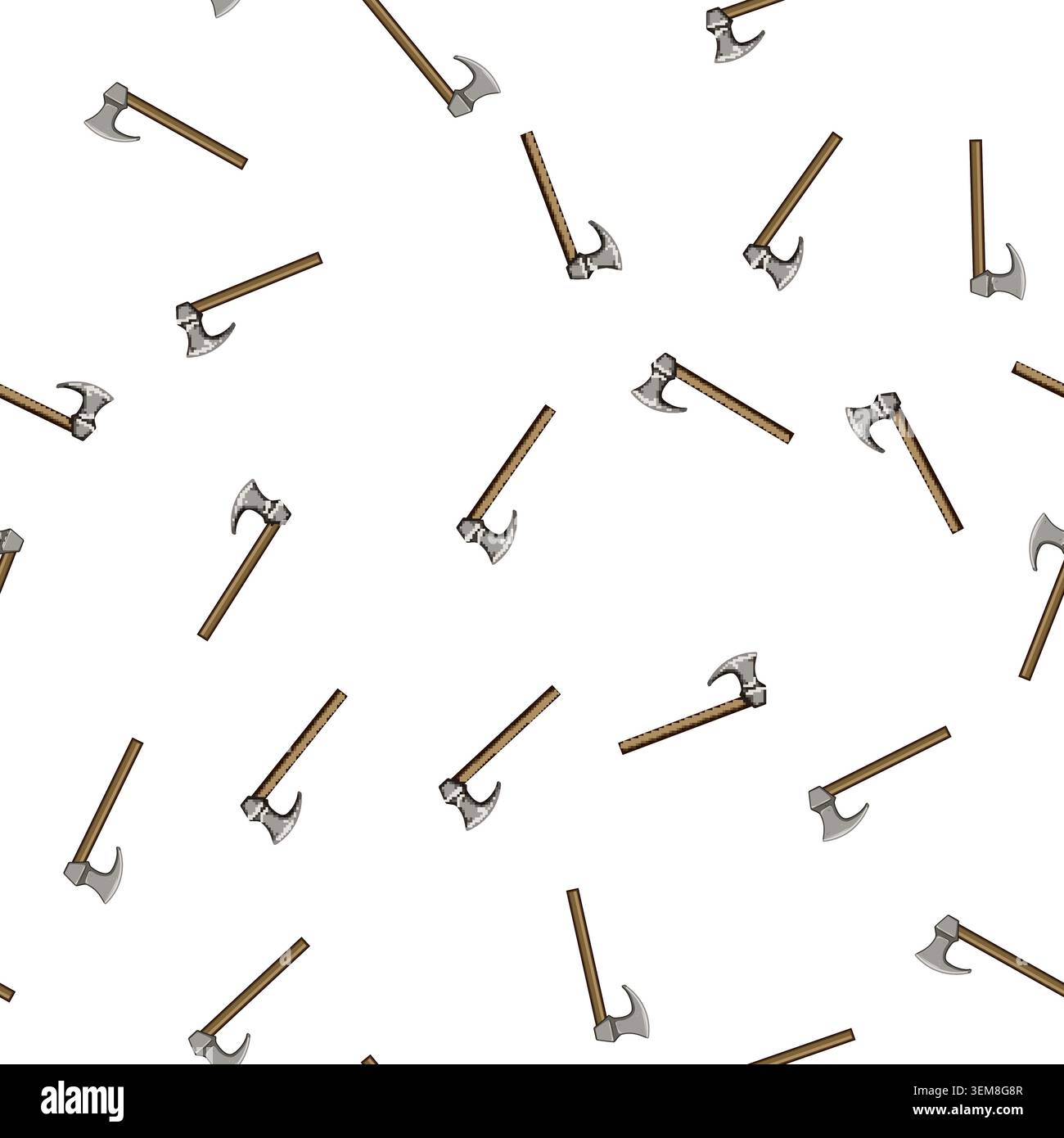 pattern weapon viking axe cartoon vector Stock Vector