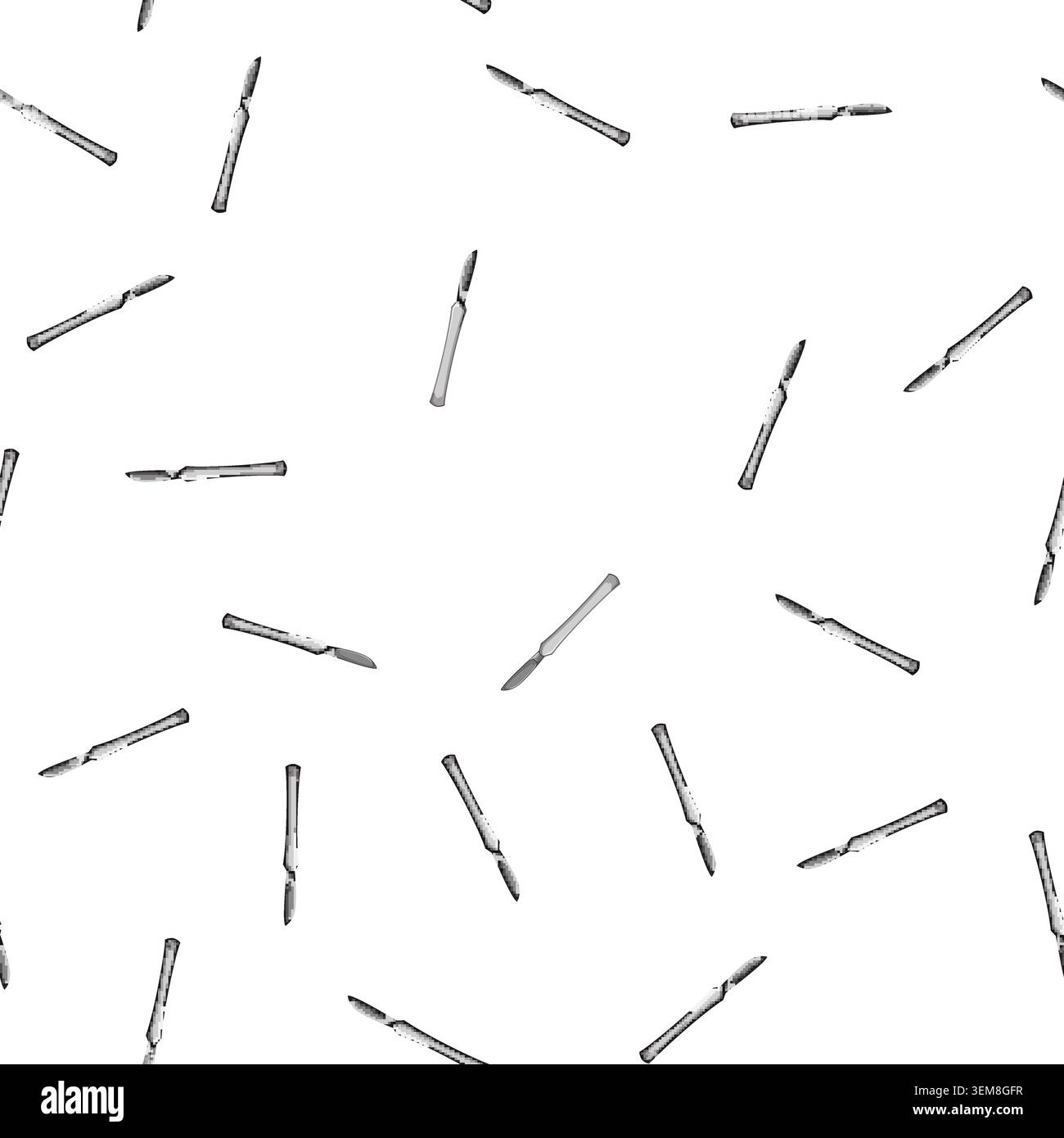 pattern metal scalpel surgery cartoon vector Stock Vector
