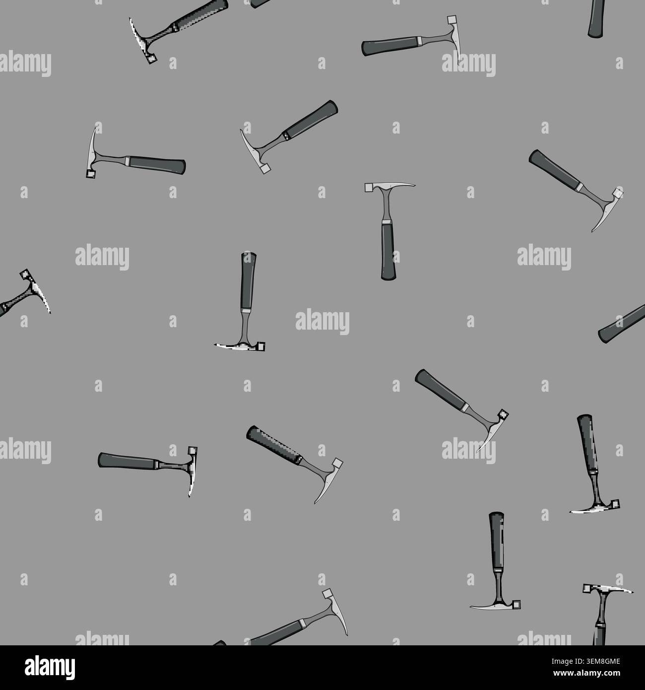 seamless pattern masonry masons hammer cartoon vector Stock Vector