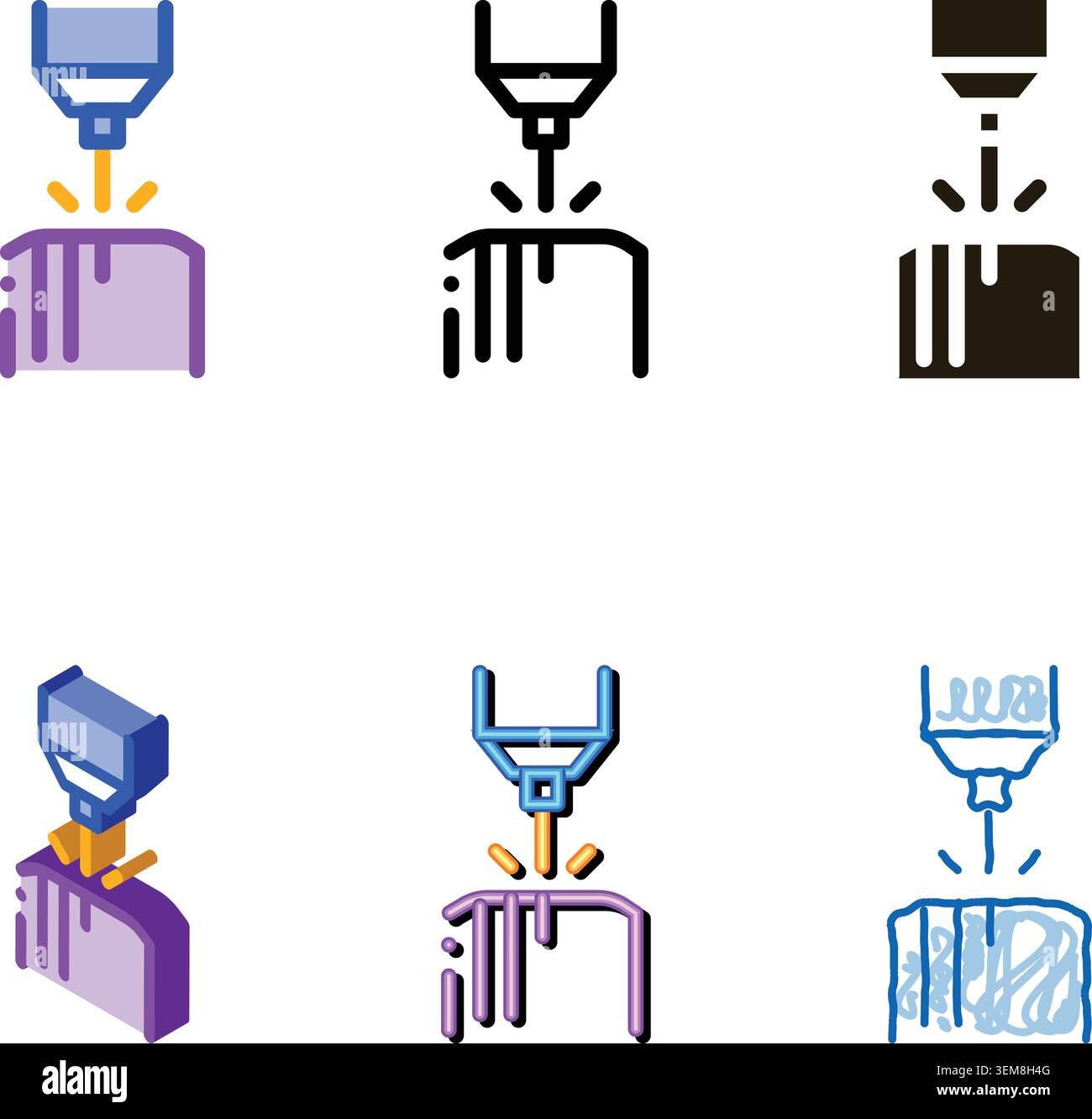 drilling parts icon vector outline diversity Stock Vector