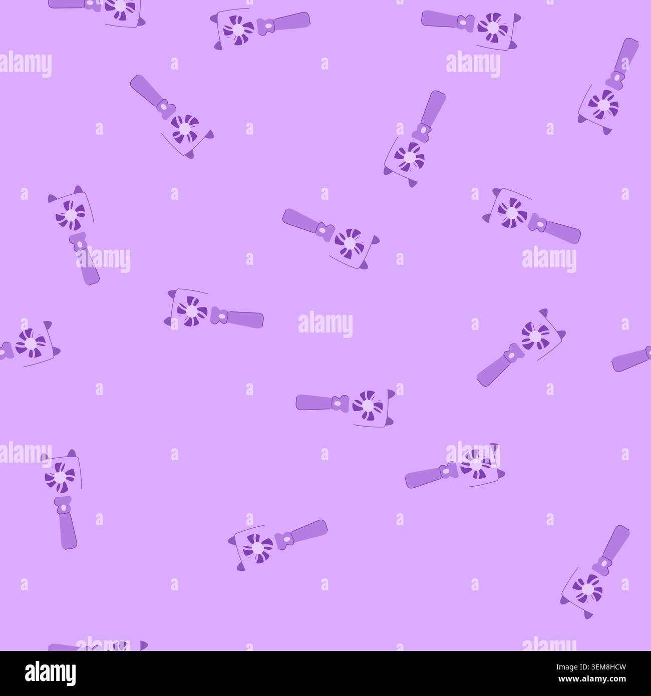seamless pattern usb hand electric fan cartoon vector Stock Vector