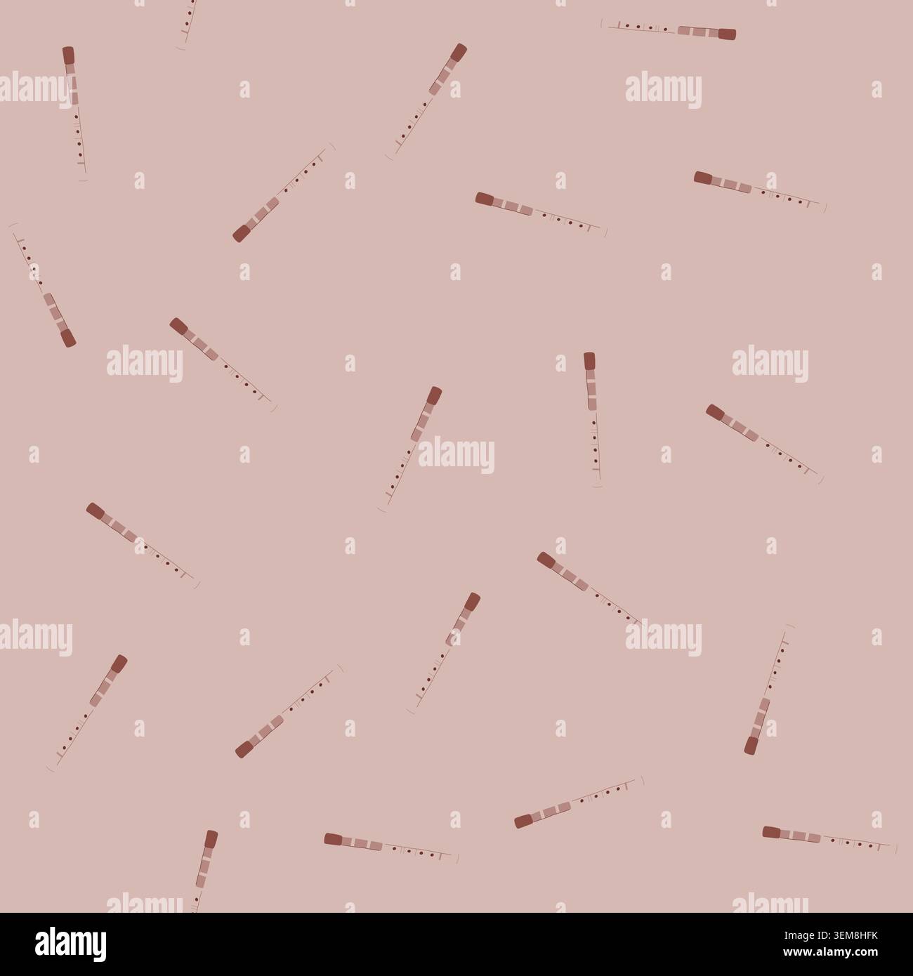 seamless pattern melody flute cartoon vector Stock Vector