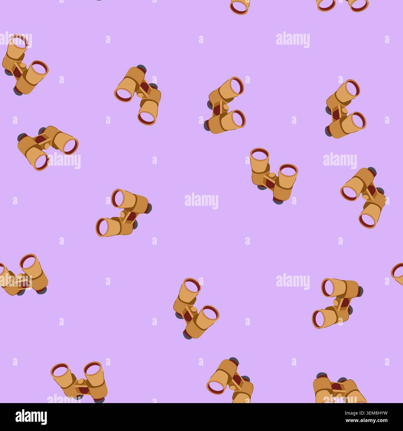 seamless pattern view binoculars cartoon vector Stock Vector