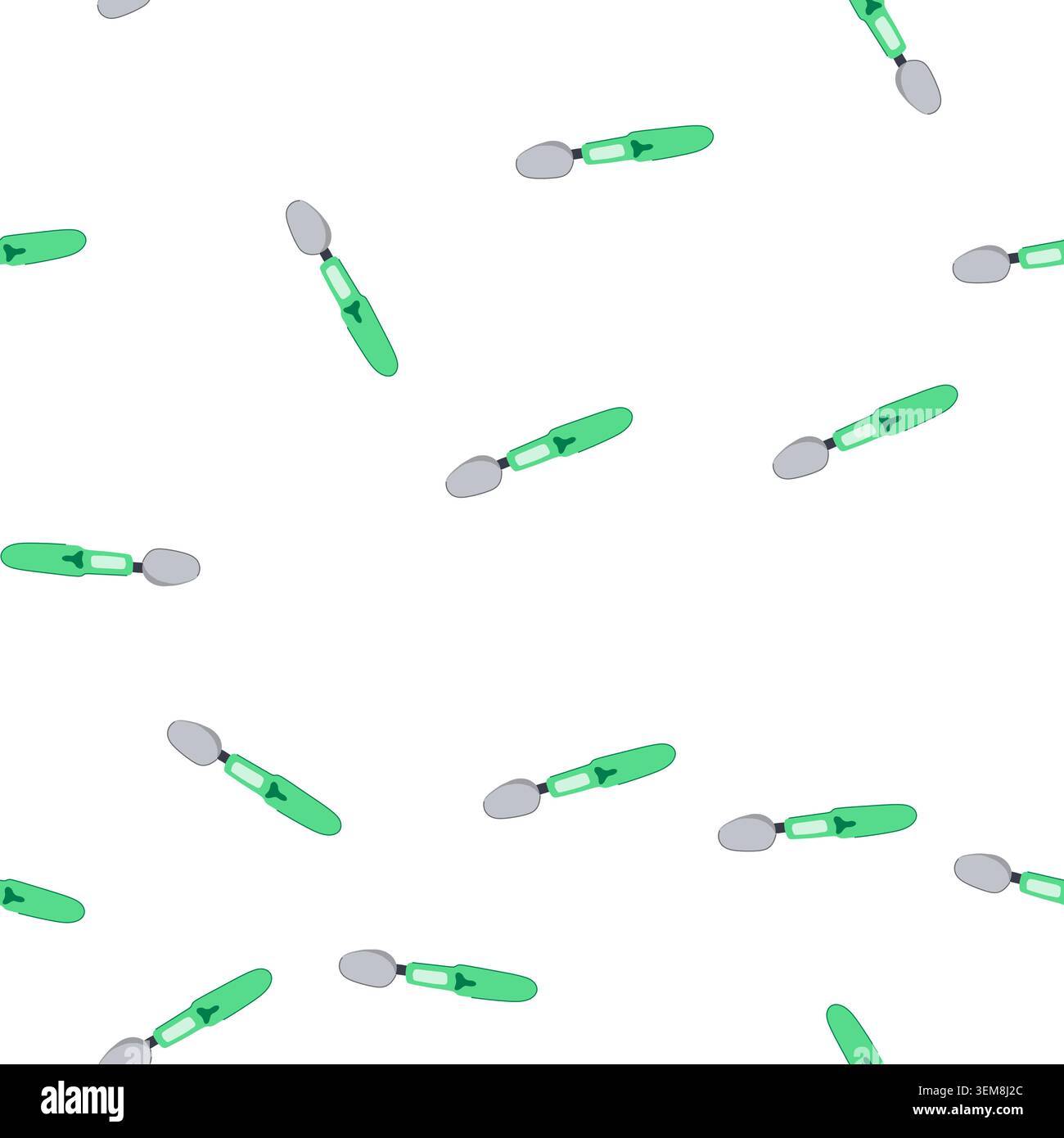pattern eating smart spoon cartoon vector Stock Vector
