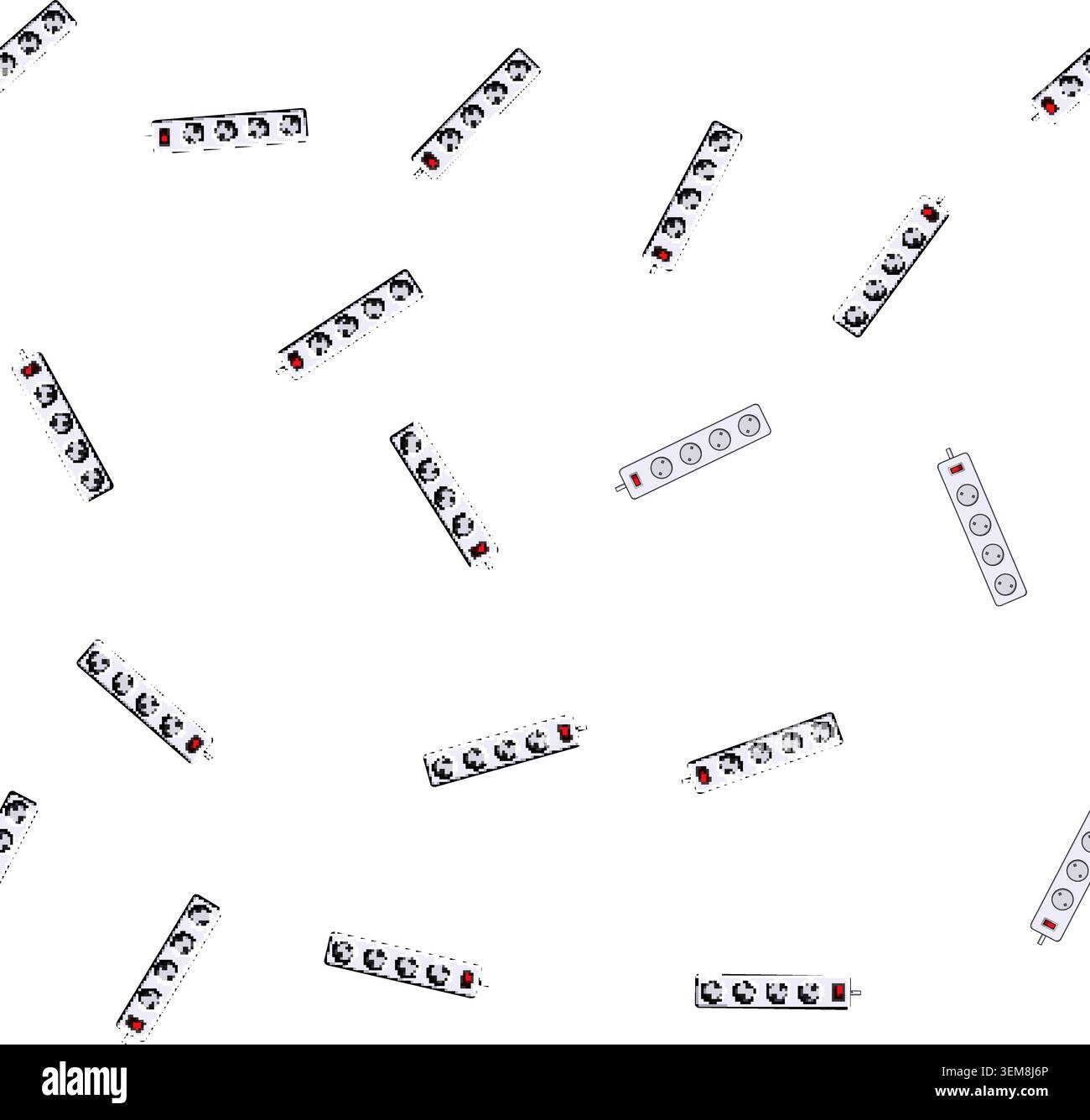 pattern outlet power strip smart cartoon vector Stock Vector