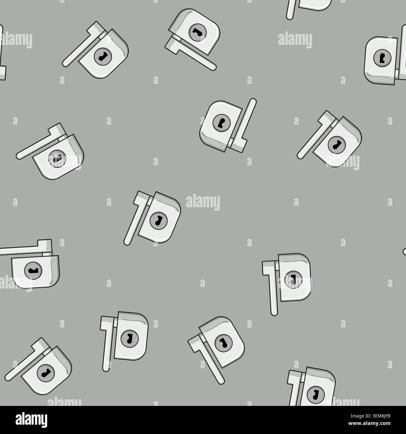 seamless pattern Window lock security mechanism preventing unauthorized access Stock Vector