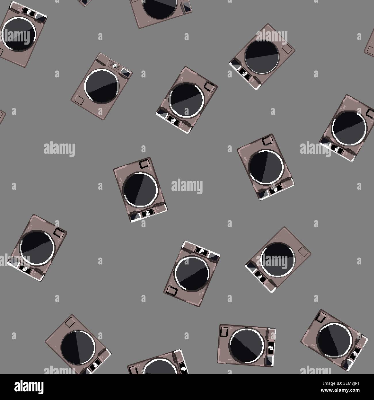 seamless pattern household washing machine cartoon vector Stock Vector