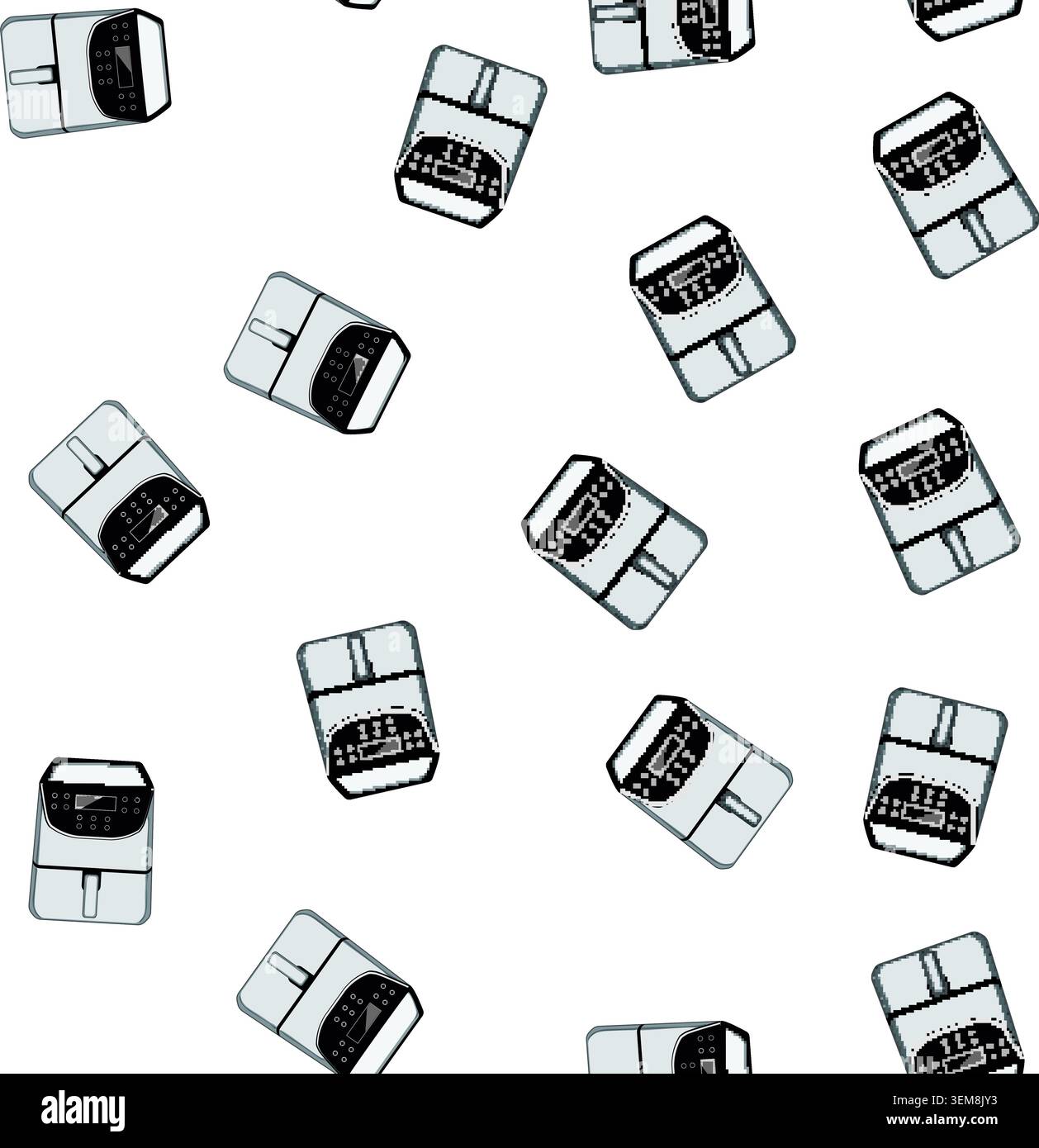 pattern electric aerogrill cooking cartoon vector Stock Vector